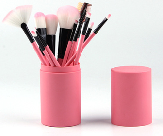 Makeup brush set 12 makeup brushes (Option: Rose pink-Q12pc)