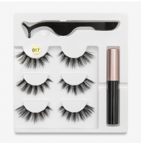 A Pair Of False Eyelashes With Magnets In Fashion (Option: 3PC 017 style)