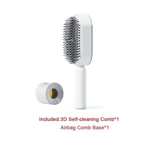 Self Cleaning Hair Brush For Women One-key Cleaning Hair Loss Airbag Massage Scalp Comb Anti-Static Hairbrush (Option: Set B)